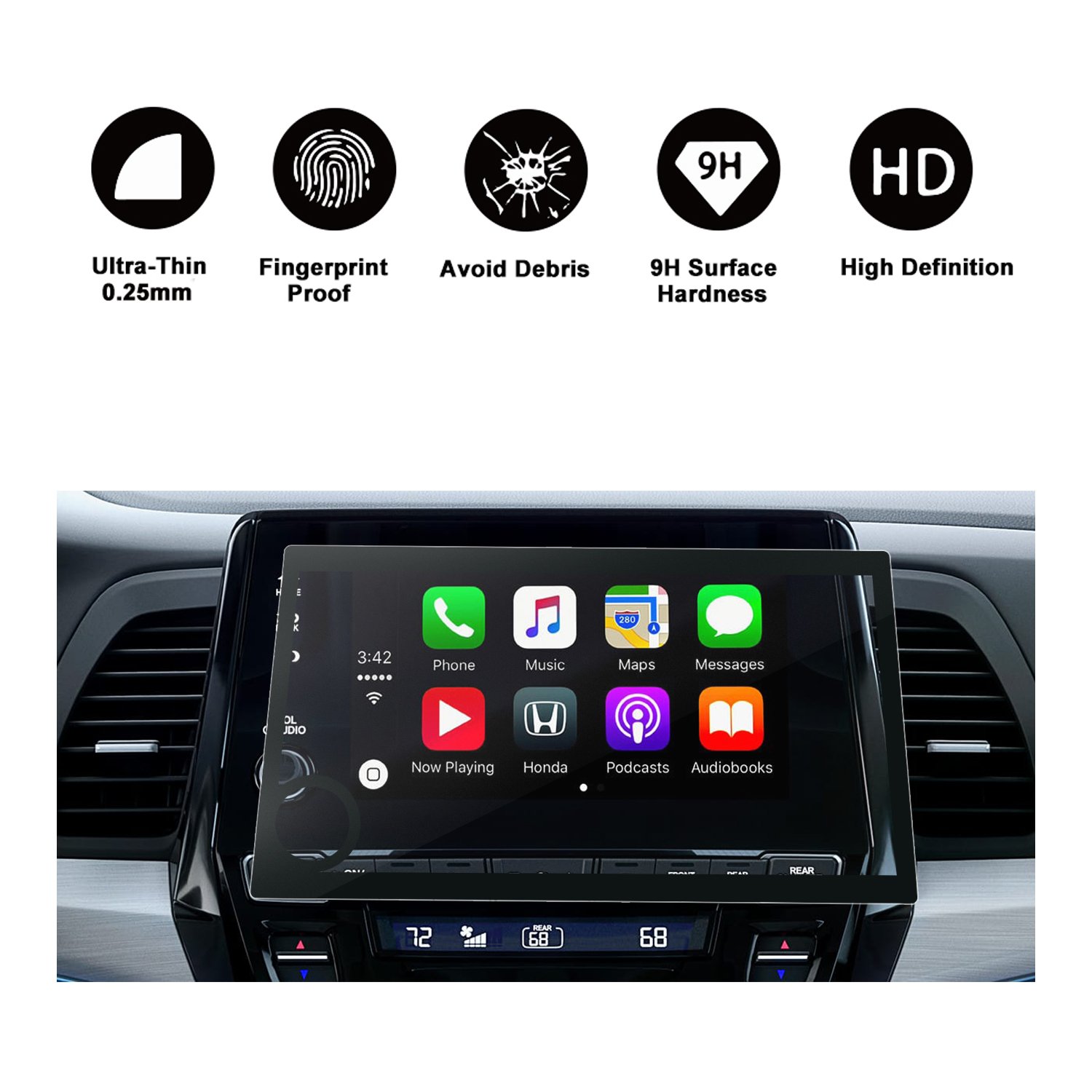 2018 2019 Odyssey 8 in Display Audio Touch Screen Car Navigation Screen Protector, RUIYA HD Clear Tempered Glass Car in-Dash Screen Protective Film