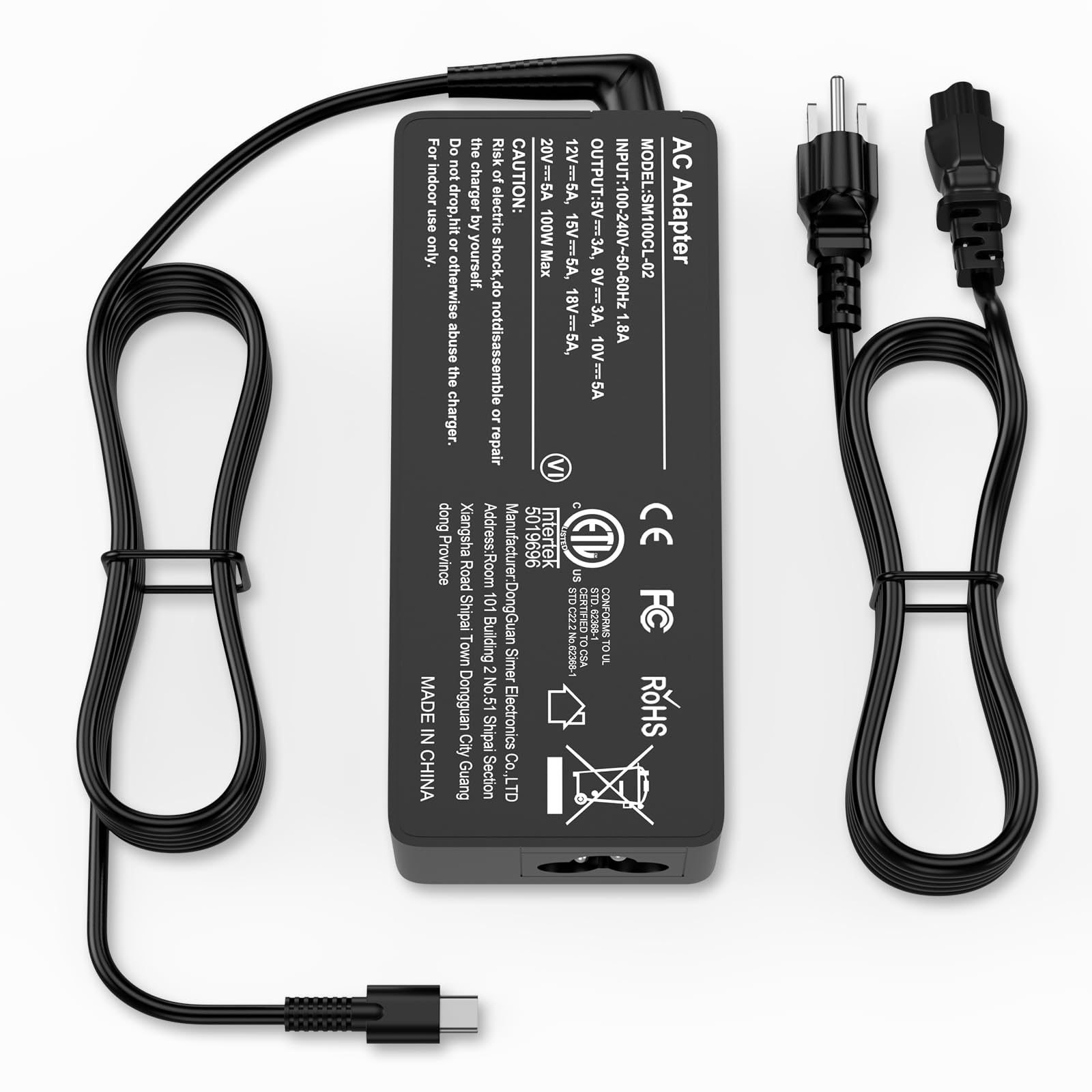 Photo 1 of 100W USB C Charger Universal Power Adapter Replacement for Lenovo, Acer, Dell, Asus, HP, Mac Book Pro/Air 16, 15, 14, 13 Inch,iPad Pro, Chromebook