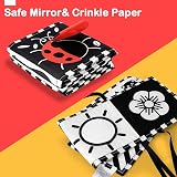 URMYWO Baby Sensory Toy Black White Soft Book Tummy Time Brain Development 0-12 view 5