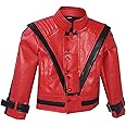 UniqueNO1 MJ Michael Thriller Jacket Children Kids Jacket Costumes Gift for Perfromance Party Imitate Birthday (Red, 12T)