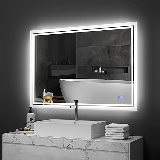 Featured image of post Large Size Bathroom Mirror With Led Lights Demister / From the conventional rectangular shapes with led lights through to traditional non illuminated mirrors, we have a fantastic range at unbeatable prices.