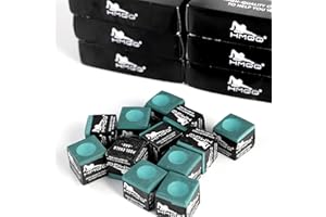 HMQQ Pool Cue Chalk – 12 Pack Billiard Chalk, Low Dust & Anti-Slip Cue Chalk for Smooth, Accurate Shots – 6 Colors Available for Pool Lovers, Home Tables & Clubs