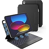 Dexnor for iPad (A16) 11th/10th Generation Case with Keyboard Ultra-Light Magnetic Detachable Folio Keyboard Cover Multi-Touch Trackpad Backlit for iPad 10th Gen 10.9" (2022)/11th Gen (2025), Black