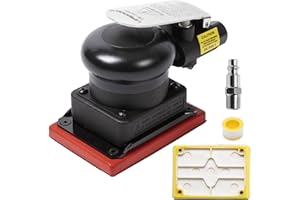 UPWOOD Non-Vacuum Orbital Air Sander, Mini Jitterbug Sander 3 in x 4 in 1/8 in Orbit 12,000 Max OPM with 1 Extra Hook-Loop Pad (3 x 4 in)