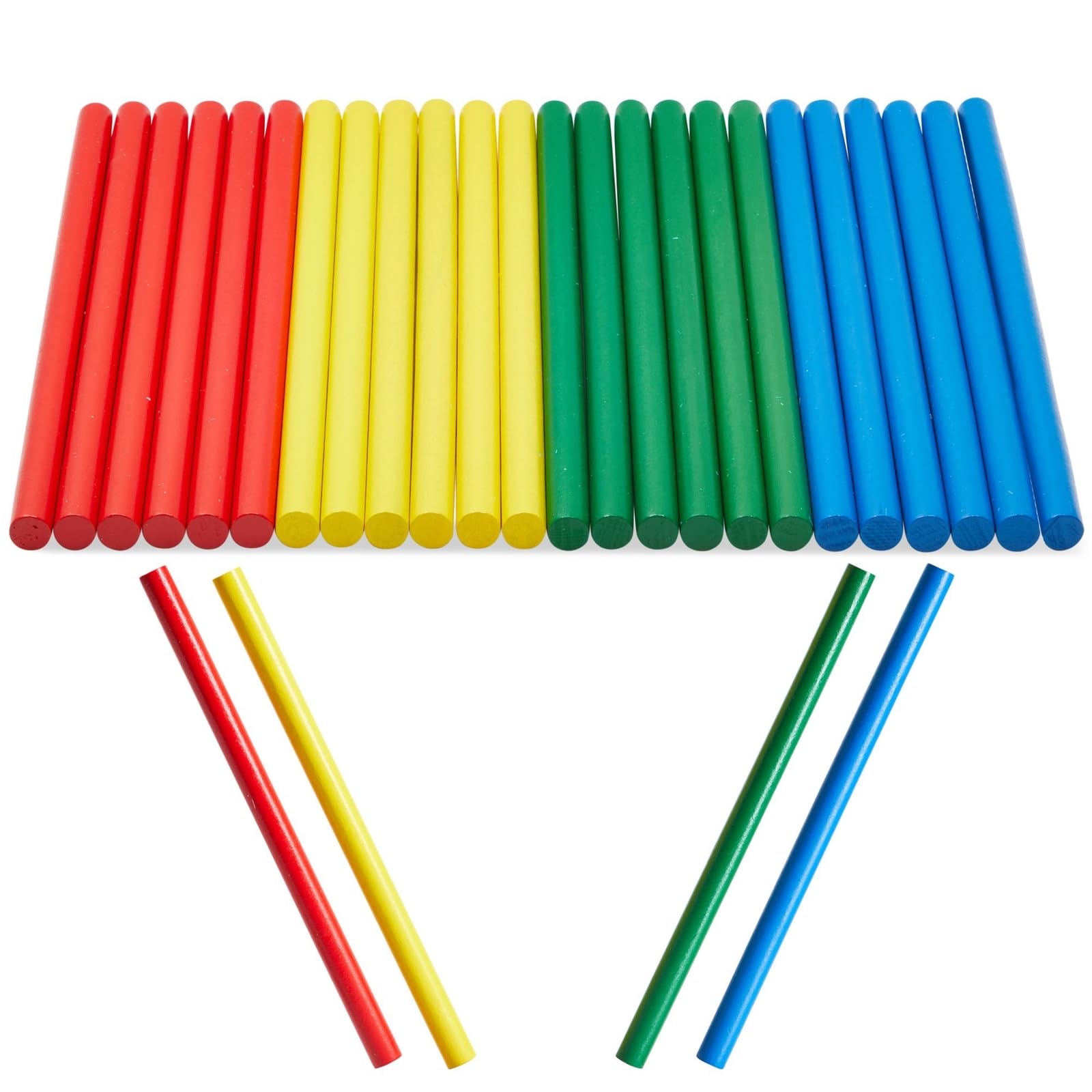 Photo 1 of 24 Pack Rhythm Sticks for Kids, 8 inches Wooden Lummi Stick Music Toys, Classroom Preschool Percussion Musical Instruments, 4 Colors