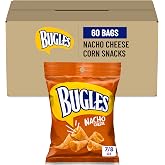 Bugles Corn Snacks, Nacho Cheese Flavor, Single Serve Pouches, 60 Ct