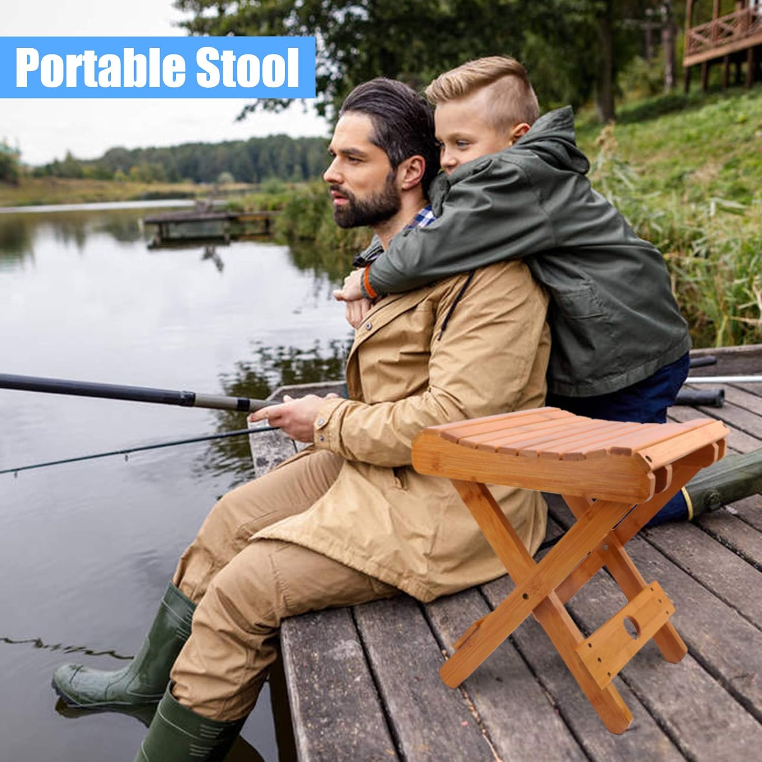 Shower Bench for Inside Shower,Shower Stool for Shaving Legs,Shower Seat for Small Spaces,Bath Chair for Spa Bathroom Sauna Foldable Fully Assembled Bamboo: Kitchen & Dining