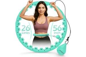 JLoibao Weighted Hula Circle with 26 Links(56 Inch) for Adults Weight Loss, Infinity Fitness Hoop Plus Size, for Women Smart 