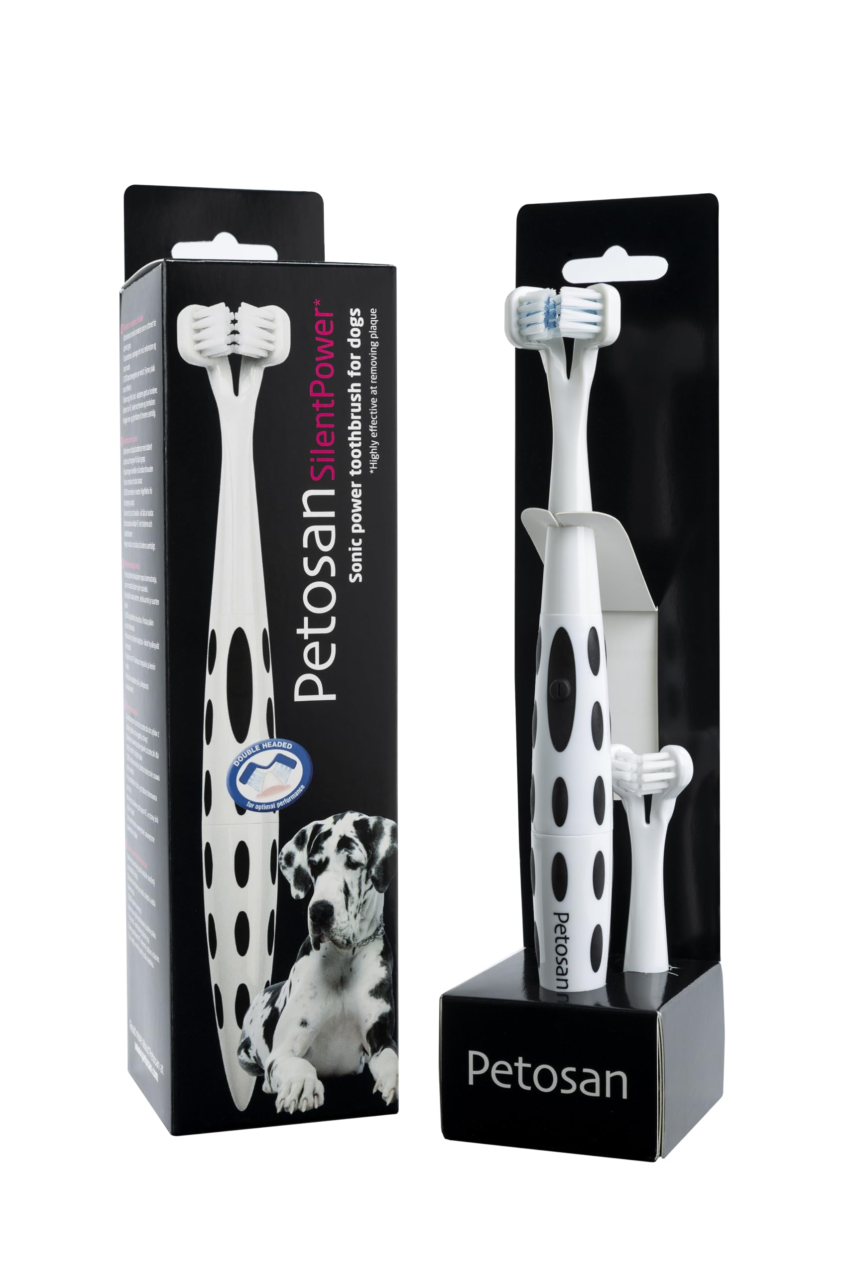 Petosan SilentPower Double-Headed Sonic Toothbrush for Small to Large Dogs