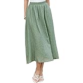 Allegra K Summer Maxi Skirt for Women's Elastic High Waist A Line Swing Long Skirts