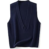 ZUEVI Women's Sweater Vest V Neck Sleeveless Pullover Knitwear Tops Casual Trendy Solid Crop Knitted Sweaters Vests