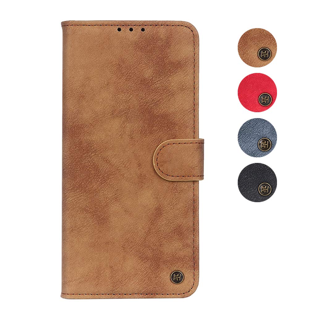 BRAND SET Retro Business Style Case for OPPO Find X5 Pro 5G Wallet Flip Leather Case with Business Card Holder and Stand Function, Personalized Phone Covers Dropproof and Shockproof(Brown)