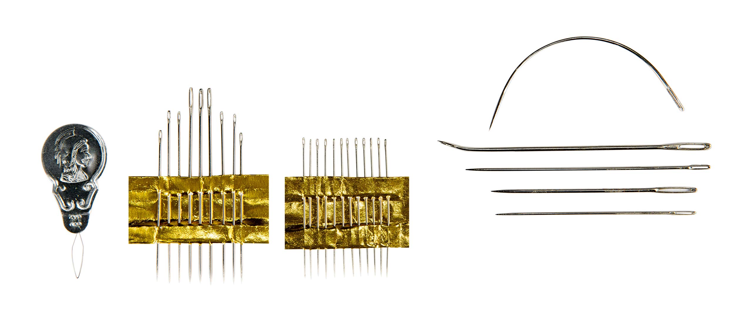 Needle Set, Hand Sewing Household Kit, Assorted Sizes, Various Types, Circular, Sailmakers, Packing, Crewel, Upholstery, Carpet, With Threader, 27 Pieces