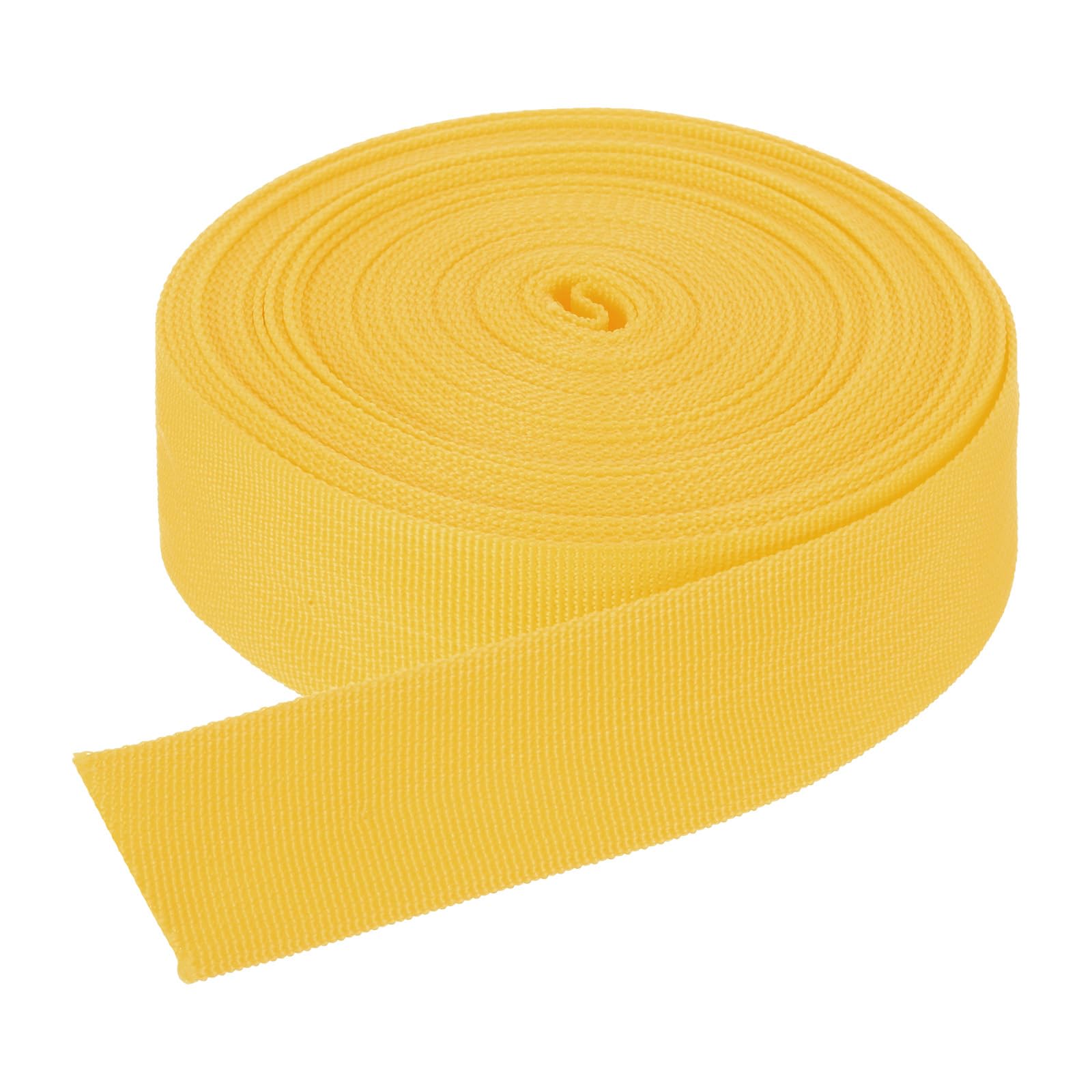DMiotech 10 Yard x 1 1/2 Inch Width Nylon Webbing Strap Poly Flat Webbing Strapping for DIY Craft Backpack Strapping, Sewing, Outdoor Gear Repair, Yellow