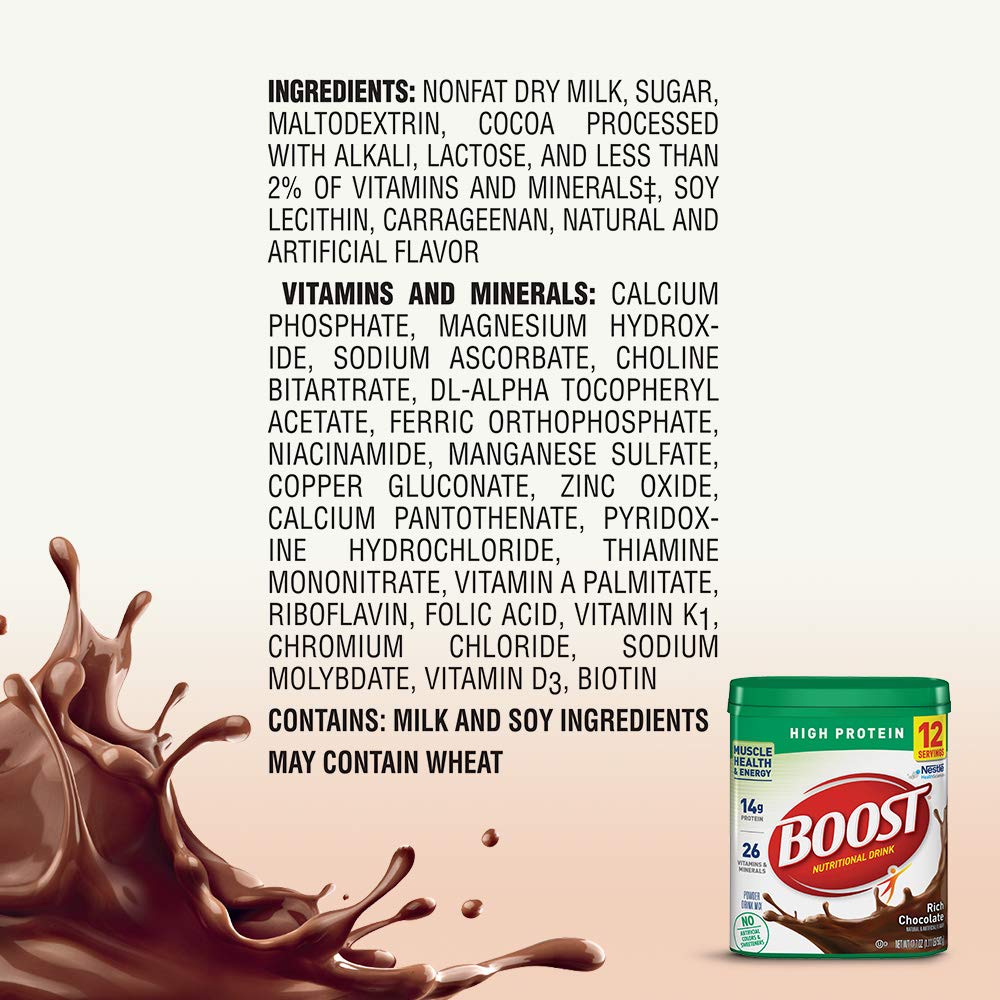 Boost High Protein Powder Drink Mix, Chocolate Sensation, 17.7 Ounce