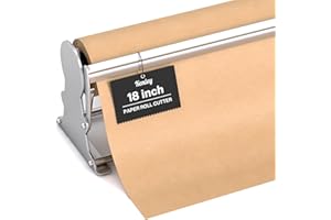 Kenley Butcher Paper Dispenser - Large Holder and Cutter for Wrapping Butcher Craft Freezer Paper Roll 18 Inch - Wall Mount or Tabletop - Carbon Steel Non-Slip Cutter with Serrated Blade - Easy to Use