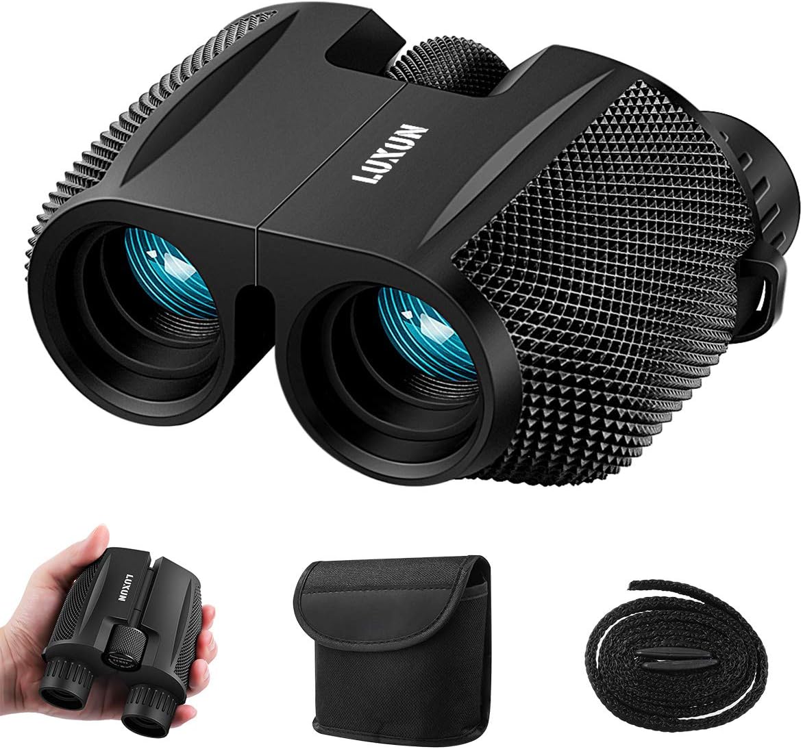 10 x 25 Mini Binocular Magnification, Sgodde Compact Binoculars, Night Vision in Low Light, Waterproof, Foldable, for Adults and Kids, Bird Watching, Razor-Sharp HD Vision