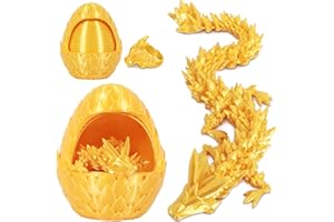 iBuddy 3D Printed Dragon Eggs, Surprise Dragon Eggs Fidget Toys for Kids, Articulated Crystal Dinosaur Fidget Toy for Kids, B