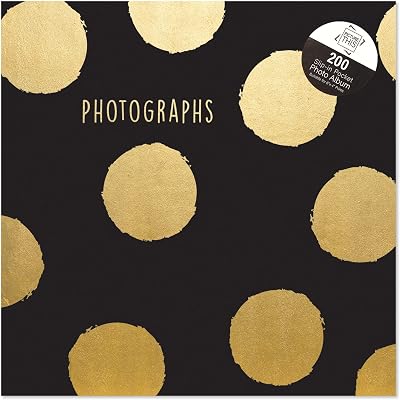 Tallon Gold Foil Polka Dots 6x4 Photo Album Holds 200 Photos