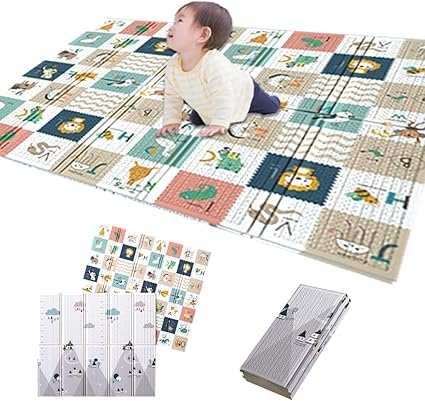 Amazon Co Jp Maba プレイマット ベビー レジャーマット おしゃれ かわいい 折りたたみ 防水 防音 滑り止め 0 150 1cm 02 ふんわり雲 アルファベット Baby Maternity