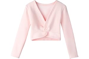 Lisianthus Girls' Classic Thick Ballet Long Sleeve Wrap Top Coats