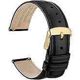 WOCCI Quick Release Watch Band, Distressed Genuine Leather, Stainless Steel Buckle, Strap Width 18mm 19mm 20mm 22mm 24mm