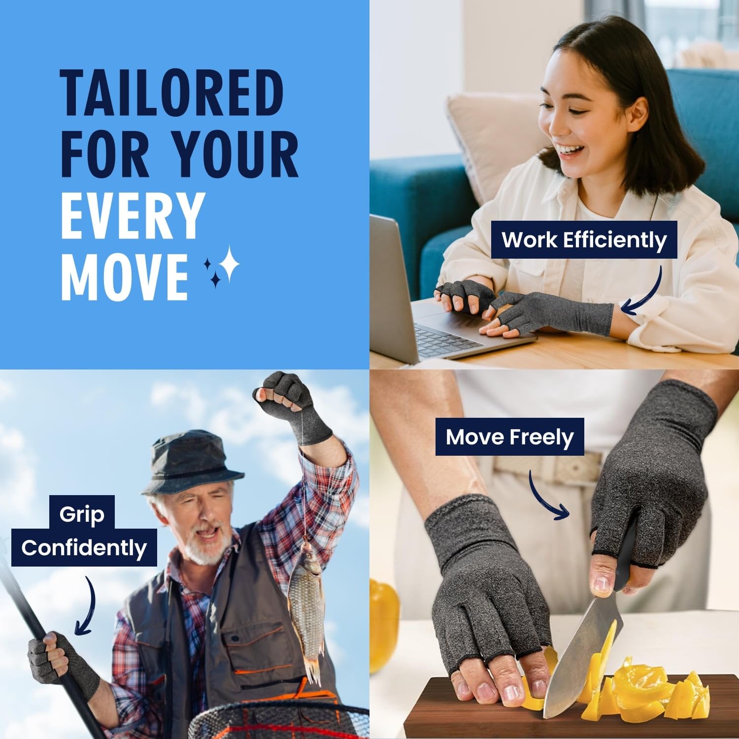 Dr. Frederick's Original Arthritis Compression Gloves for Women & Men - Ideal for Arthritis Hand Pain Relief, Carpal Tunnel, Reynaud’s & Poor Circulation - Medium