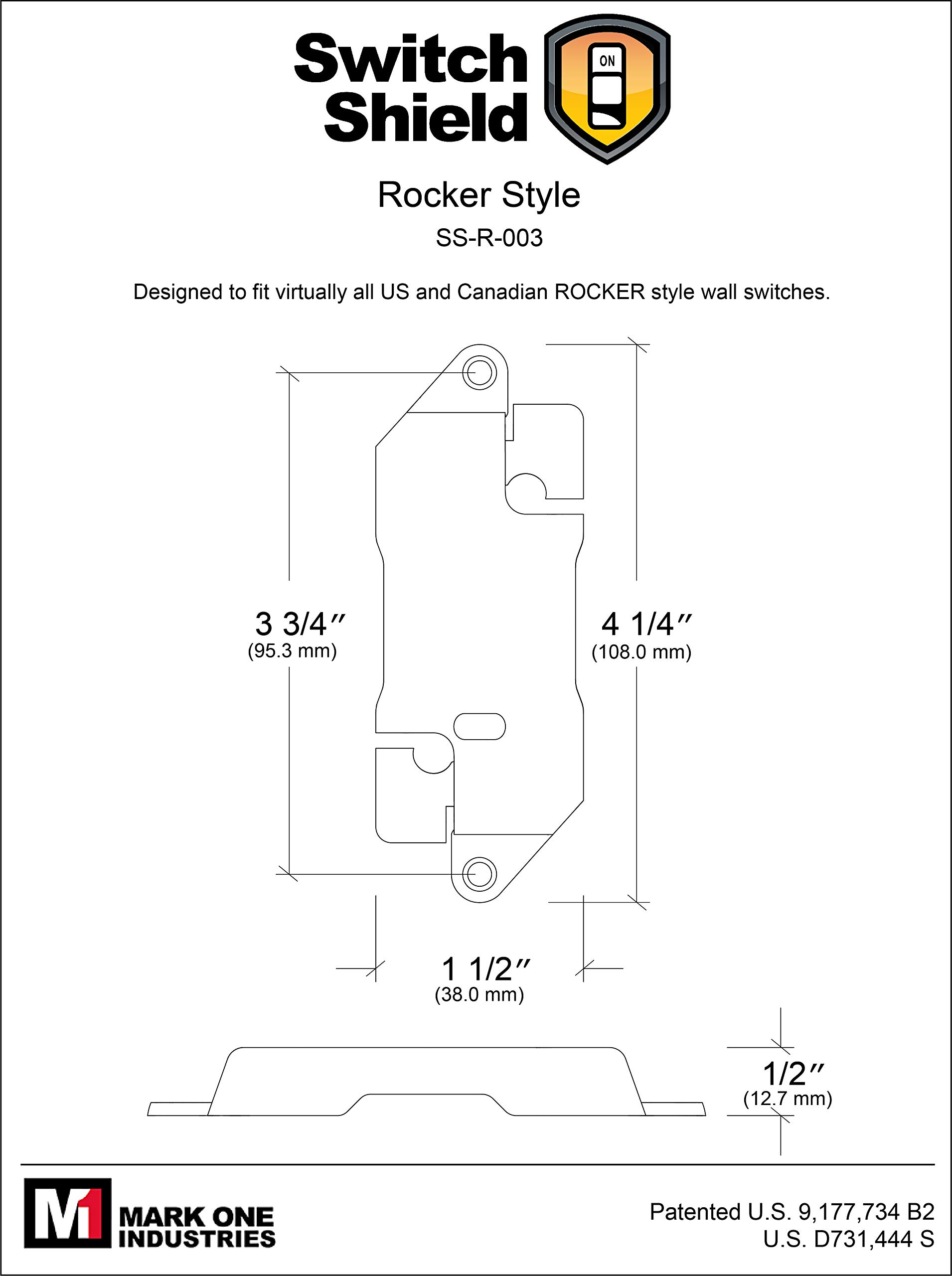 Clear Dual Option, Rocker Style, Light Switch Guards 3 Piece Pack