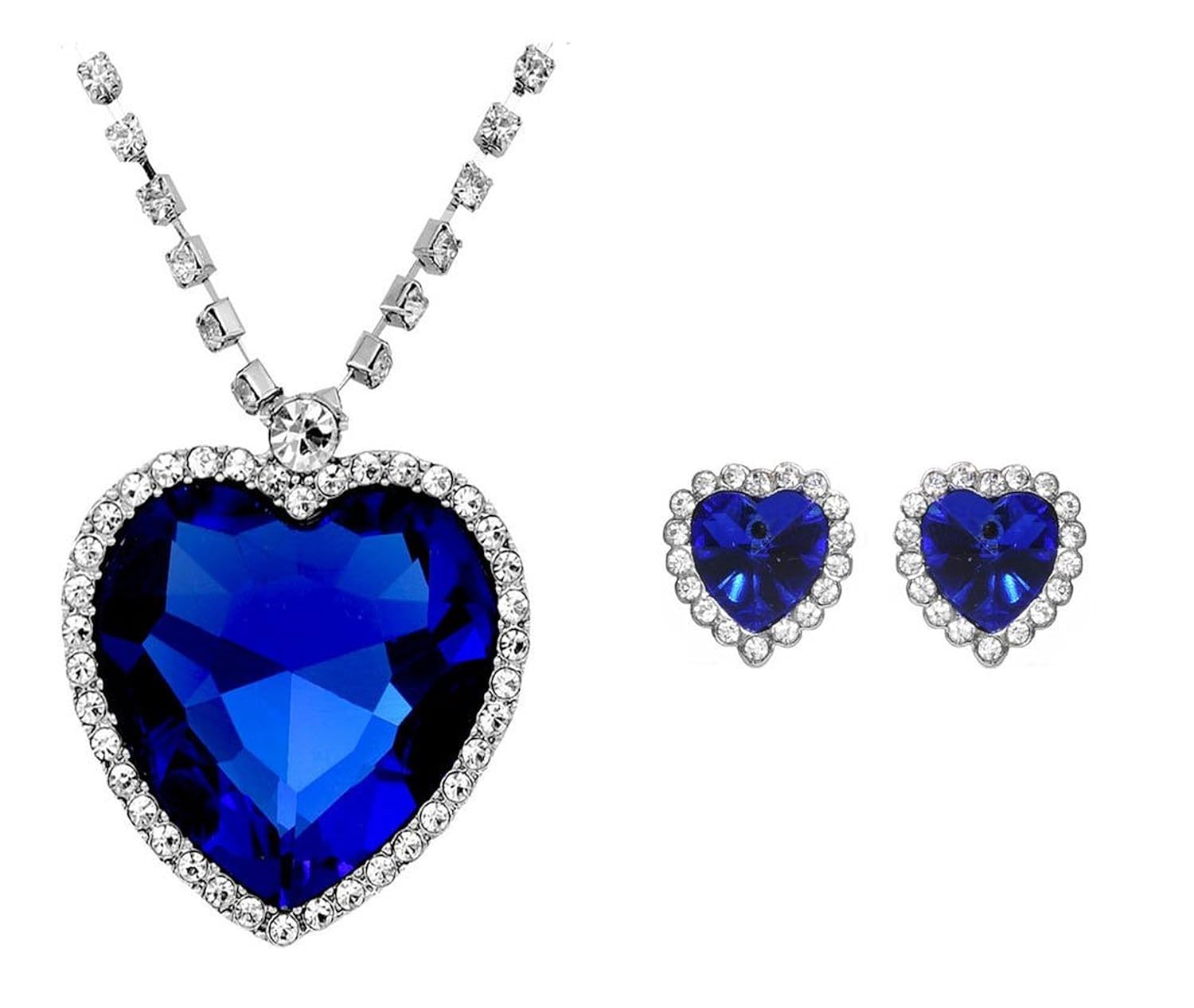 crunchy fashion gold plated blue pendant set for girls(fper018)