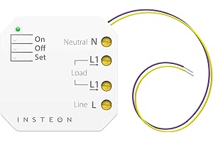 Insteon Micro On/Off Switch Adapter, Inline Module, 2443-222 - Insteon Hub required for voice control with Alexa & Google Assistant
