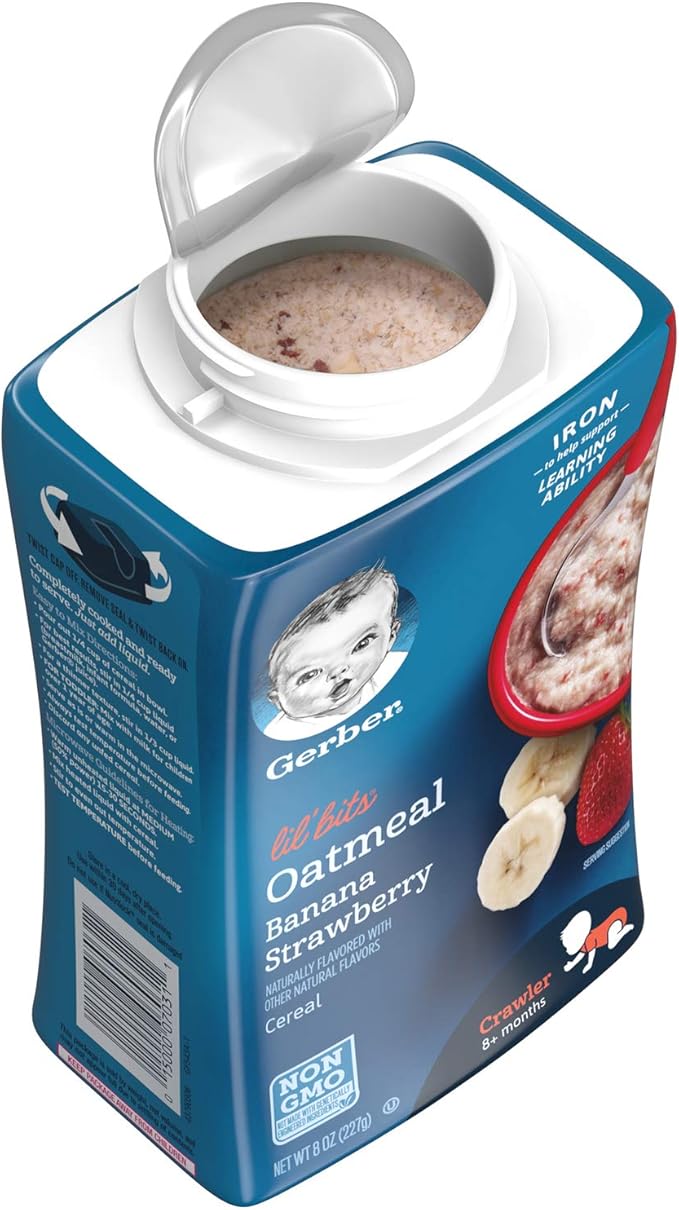 gerber lil bits oatmeal banana strawberry cereal