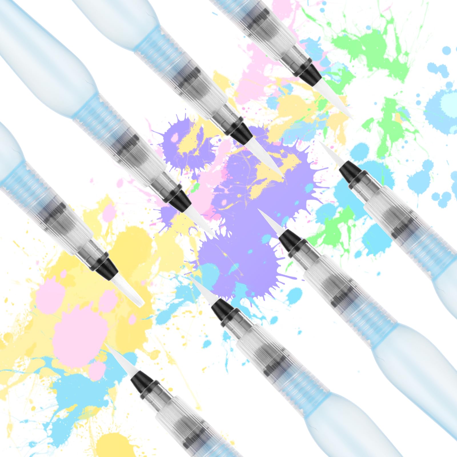 Prasacco 8-Piece Watercolour Brush Pens - Refillable Water Brush Pens for Watercolor Painting, Artists, Calligraphy