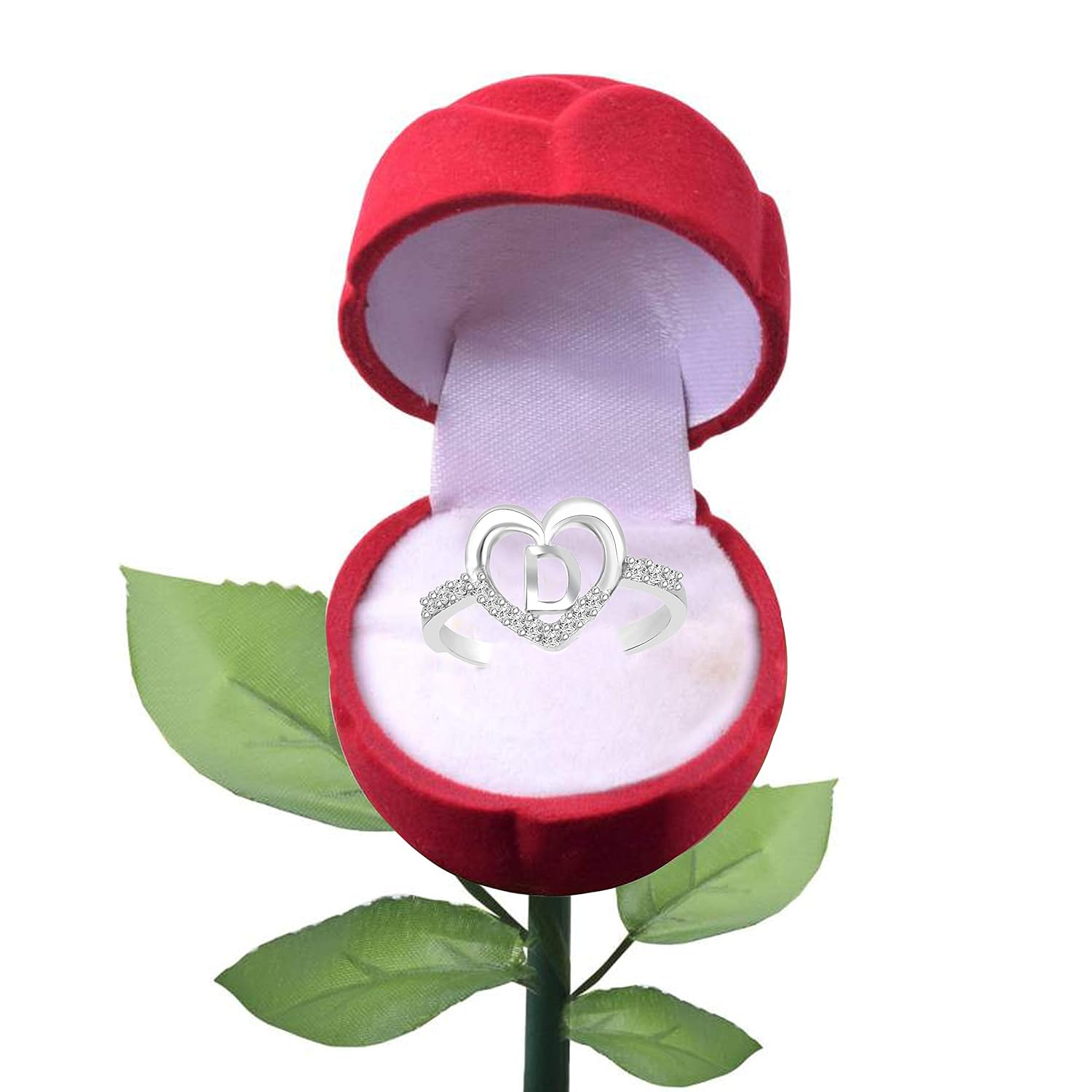 Buy Classic Dashing 'D' Heart Rhodium Plated Alloy Cz American Diamond