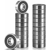 YAMASO 20 Pcs 608 2RS Ball Bearings &ndash; Bearing Steel and Double Rubber Sealed Miniature Deep Groove Ball Bearings (8mm x 22mm x 7mm)