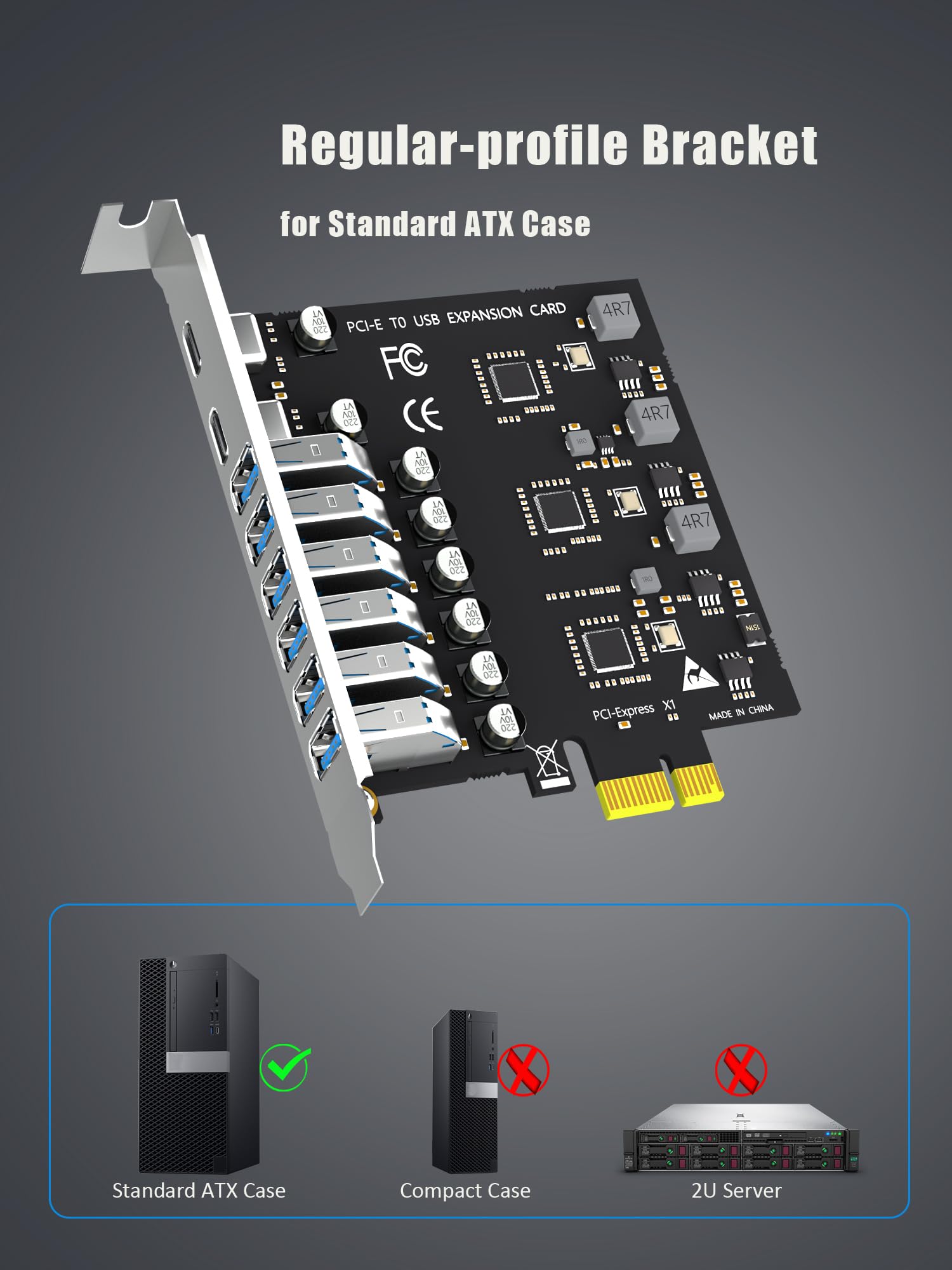 Glotrends U6A2C 8-Port (2 Type-C+ 6 X Type-A) Usb 3.0 5Gbps Pcie Expansion Card For Intel, Amd, And Arm Platform, Compatible With Windows And Linux (Not Support Mac Os) - View 8