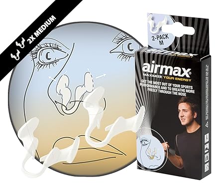 AIRMAX Sport Nasendilatator - Für eine befreite Nasenatmung beim Sport - spreizt die Nasenflügel - mit Aufbewahrungsdose (2 S