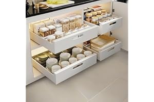 ZHILIN5A Pull out Cabinet Organizer,25cm/9.8in Wide,17"/43cm Deep, kitchen drawer organizer, Under Sink Pull-Out Home Organiz