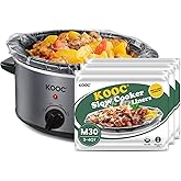 KOOC Slow Cooker Liners 11"x17" 30 count Middle Size Disposable Pot Liners Cooking Bags Fit 3 qt to 4 qt Pot BPA Free Fresh Locking Seal Design