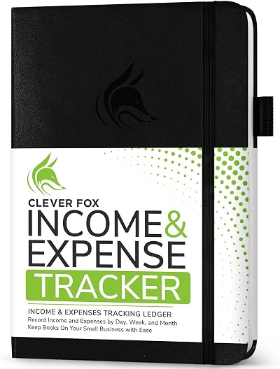 Clever Fox Income & Expense Tracker – A5 Ledger Book for Small Business