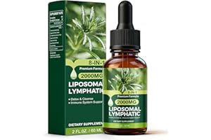 Lymphatic Drainage Drops for Detox and Cleanse, Liposomal Lymphatic Drainage Supplements with Cleavers, Calendula, Echinacea 