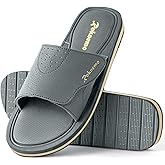 Roknemo Mens Slide Sandals Adjustable Athletic Casual Comfort Lightweight Open Toe Slides Sport Sandals with Memory Foam Soft Cushion Footbed