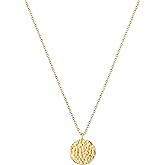 LOYATA Gold Pendant Necklaces for Women-Simple 14K Gold Round Circle Pendant Necklace Dainty Charm Necklace Jewelry Gifts for Women