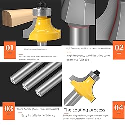 CHCYWJGJ 1/2 Shank 7pcs Corner Rounding Bit