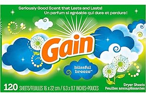 Gain Fabric Softener Dryer Sheets, Blissful Breeze, 120 Count