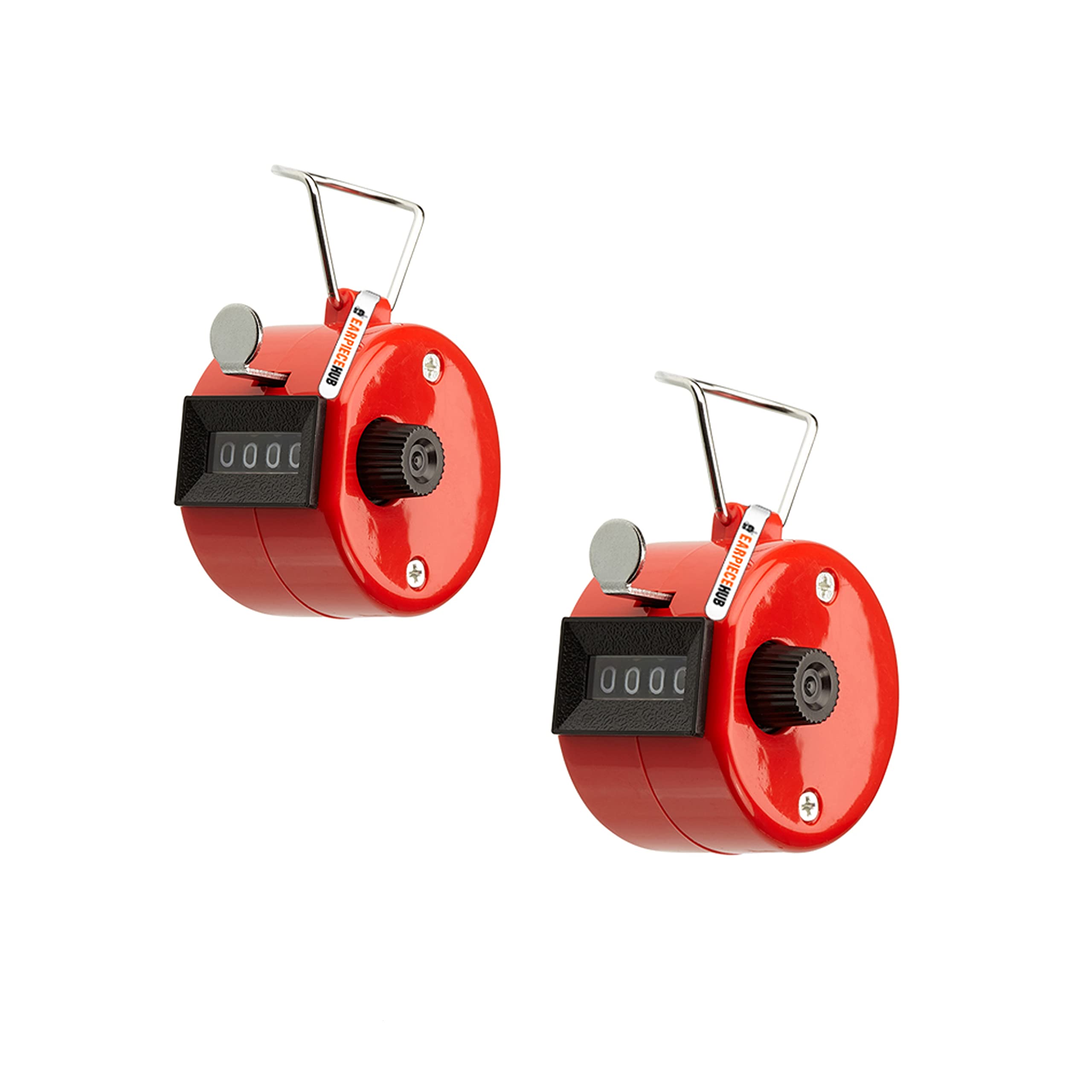 Earpiece Hub 2 x Hand Tally Counter Clicker - Red