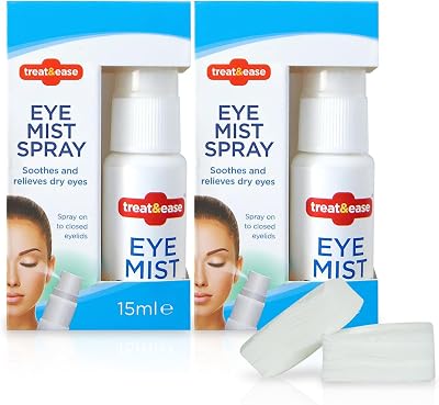 Zelerc Eye Spray Pack of 2 & 20 Cotton Pads for Dry, Tired Eyes