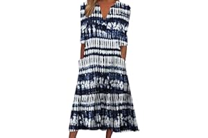 FARTEY Dresses for Women 2024 Summer Short Sleeve Maxi Dresses Boho Floral Print Sundress V Neck Beach Dress with Pockets