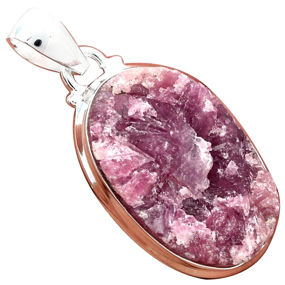 AP2013 LoveGem Genuine PINK TURMULINE QUARTZ Pendant 925 Sterling Silver,40mm