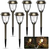 XMCOSY+ Solar Pathway Lights - Durable Glass & Stainless Steel, 10/25 LM Brightness, 2 Adjustable Modes, Waterproof LED Garden Lights for Yard, Lawn, Driveway, Walkway & Landscape Decor (Warm White)