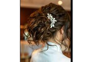 M MEINADILY Bride Wedding Hair Comb Rhinestone Pearl Bridal Hair Pieces Bridal Hair Piece Crystal Comb Hair Accessories for W